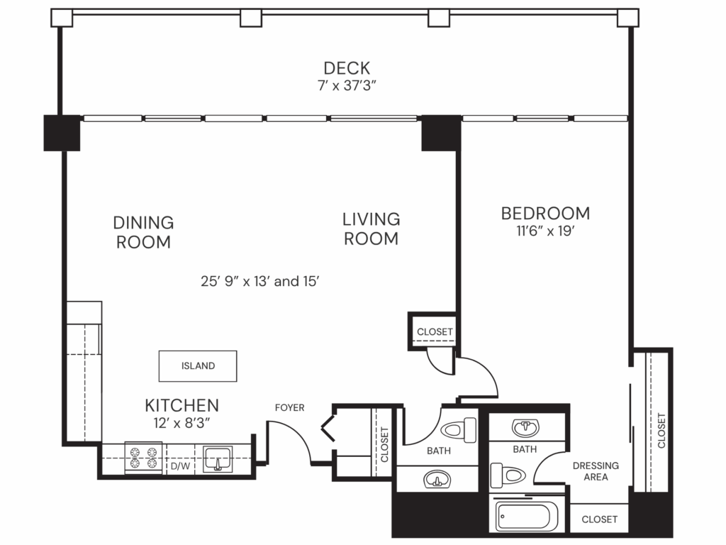 965sf 1 bedroom 1.5 bath luxury apartment with Lake Merritt views