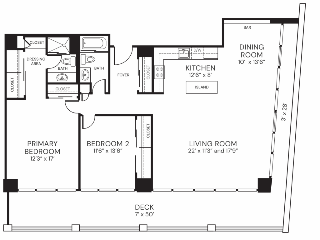 1250sf 2 bedroom 2 bath luxury apartment with Oakland Hills views